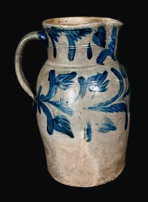 Exceptional B. C. MILBURN, Alexandria, VA Stoneware Pitcher with Floral Decoration