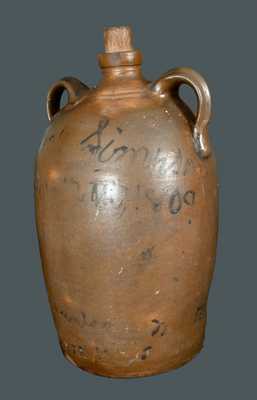 Very Rare Morgantown, WV Stoneware Water Cooler with Inscription on Reverse