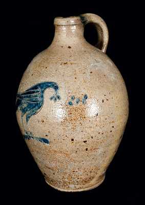 Extremely Rare and Important St. Patrick s Day 1808 New York Stoneware Jug w/ Incised Bird
