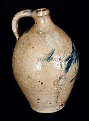 Extremely Rare and Important St. Patrick s Day 1808 New York Stoneware Jug w/ Incised Bird