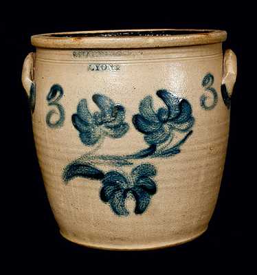 T. HARRINGTON / LYONS Stoneware Crock with Floral Decoration