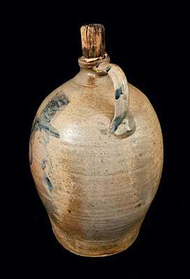 Rare Ohio Stoneware Jug with Man's Head Decoration