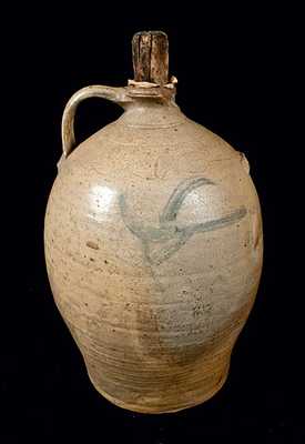 Rare Ohio Stoneware Jug with Man's Head Decoration