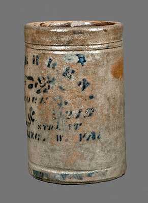 Small H. F. BEHRENS / WHEELING, WV Stoneware Canning Jar