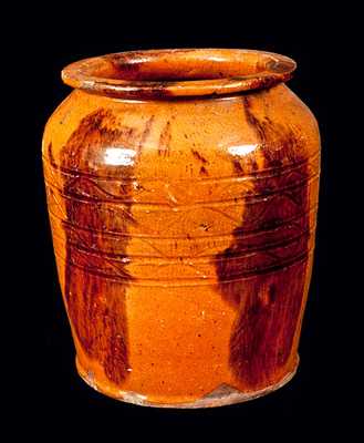 Lead and Manganese Glazed Redware Jar, probably York County, PA