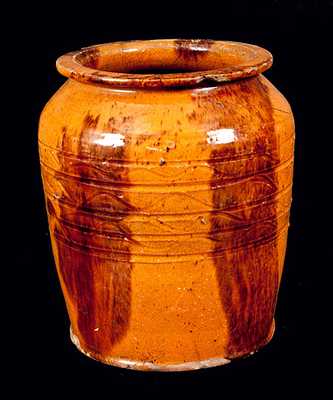 Lead and Manganese Glazed Redware Jar, probably York County, PA