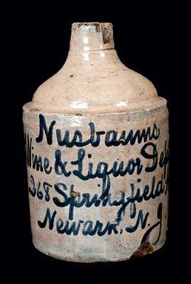 Newark, NJ Stoneware Script Jug