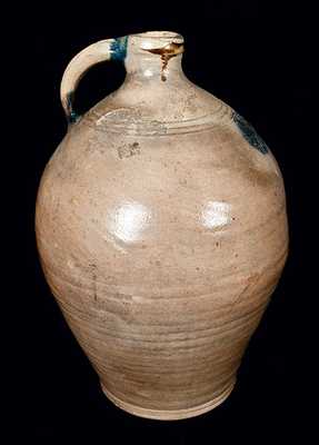 Three Gallon Stoneware Jug with Impressed Flower attrib. Old Bridge, NJ