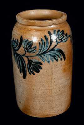 1 1/2 Gal. Baltimore Stoneware Crock with Elaborate Floral Decoration, circa 1845
