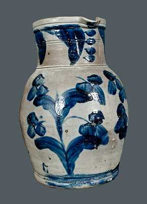 Two Gal. Stoneware Pitcher with Elaborate Floral Decoration, Maryland, circa 1850