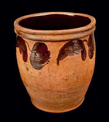 JOHN W. BELL / WAYNESBORO Redware Jar with Manganese Tulip Decoration