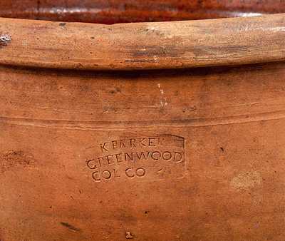 Scarce K. PARKER / GREENWOOD, PA Redware Bowl