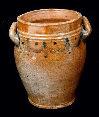 Attrib. Clarkson Crolius, Manhattan, Stoneware Jar with Tassel Design, circa 1820