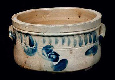 1 Gal. Pennsylvania Stoneware Butter Crock with Tulip Decoration