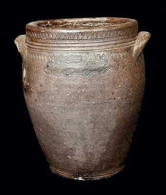 1 Gal. South Amboy, NJ Stoneware Jar with Profuse Coggled Design, circa 1810