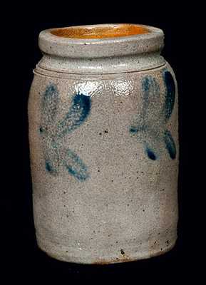 Quart Sized Stoneware Crock with Philadelphia Advertising