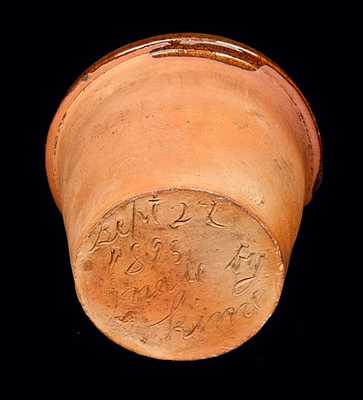 Redware Pot Signed Kimel / 1893