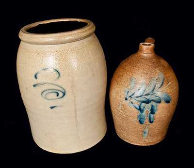 Lot of Two: Pfaltzgraff Pottery Stoneware Jug and 3 Gal. Stoneware Crock