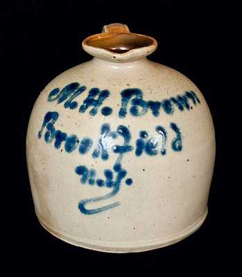 Brookfield, NY Stoneware Script Advertising Jug