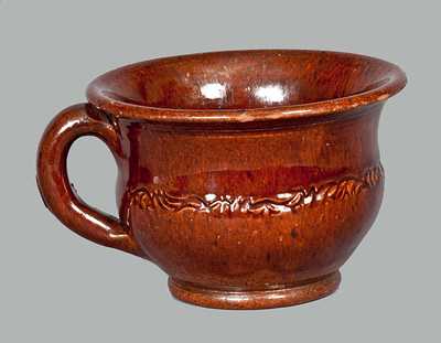 Redware Porringer with Coggled Design att. Jacob Heart, Chambersburg, PA