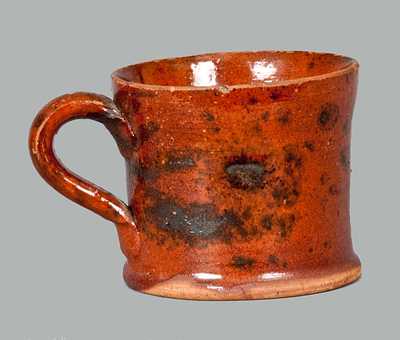 Diminutive Redware Mug with Manganese Decoration