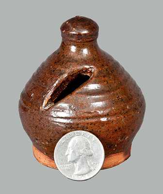 Diminutive Redware Bank