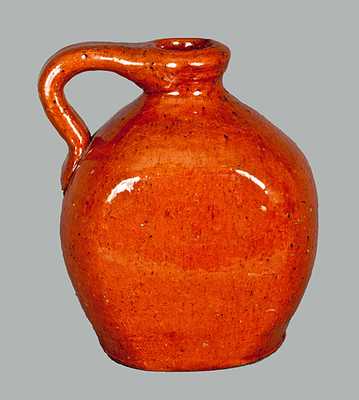 Lead Glazed Redware Jug Flask