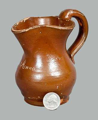 Anna Pottery Stoneware Cream Pitcher Inscribed Anna