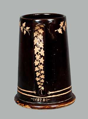 Stoneware Stein with Elk Design Dated 1874