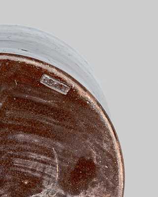 Rare John Bell Redware Canning Jar with Raised Face I. BELL Stamp