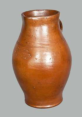 Rare C. CROLIUS / MANHATTAN WELLS / NEW-YORK Stoneware Pitcher