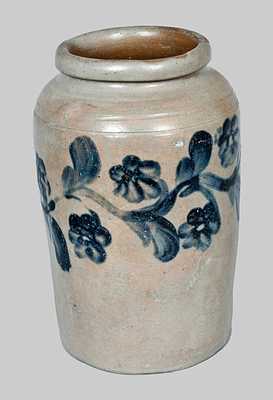 Stoneware Jar with Elaborate Floral Decoration, attrib. Henry Remmey, Philadelphia, c1830
