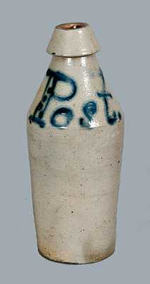 Stoneware Bottle with Cobalt