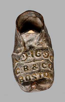 Pottery Shoe with Boston Advertising