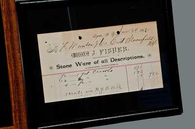 Lot of Three: Framed Billheads of Stoneware Manufacturers J. FISHER and FISHER & LANG, Two Illustrated