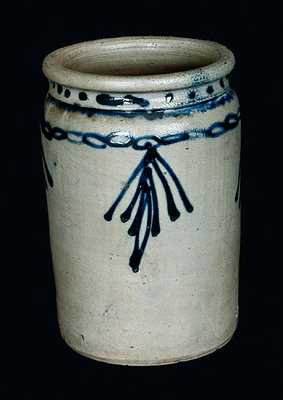 1 Gal. B. C. MILBURN / ALEXA. Stoneware Jar with Slip-Trailed Decoration