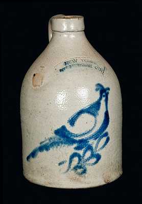 NEW YORK STONEWARE CO. Stoneware Jug with Bird Decoration