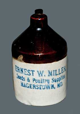 Rare Miniature Hagerstown, MD Stoneware Advertising Jug, c1900 (2 of 2 nearly identical lots)