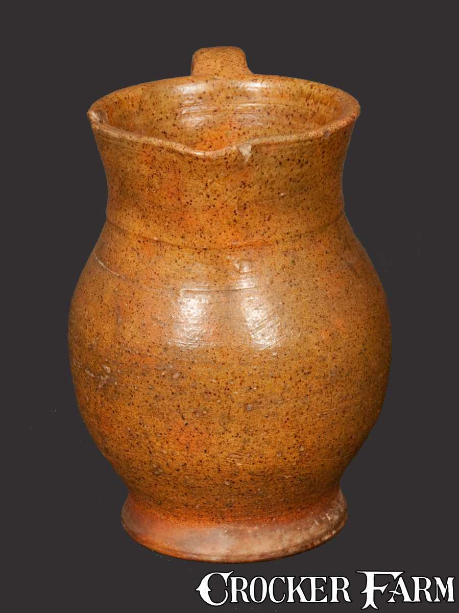 Redware Pitcher with Speckled Pumpkin Glaze -- Lot 169 -- March 2, 2013 ...