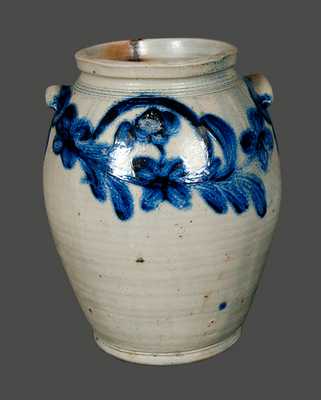 Four-Gallon Stoneware Crock with Profuse Cobalt Decoration, H. MYERS, Baltimore, circa 1825