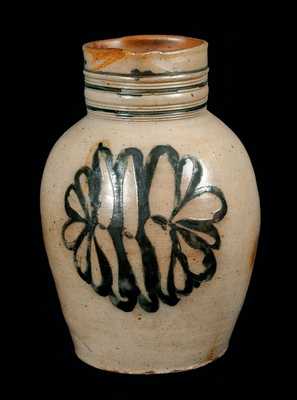 Stoneware Pitcher with Elaborate Incised Decoration, New Jersey, circa 1820