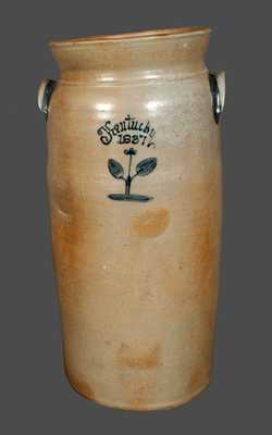 Rare and Important Monumental Stoneware Churn, I. THOMAS, Maysville, KY, 1837