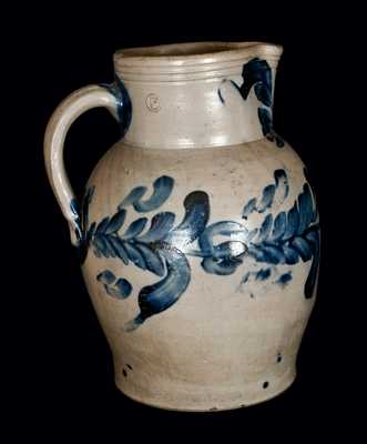 Rare 3 Gal. Stoneware Pitcher, Baltimore, circa 1840