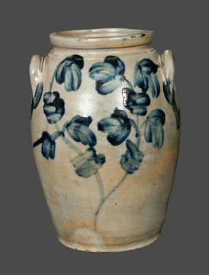 2 Gal. Ovoid Baltimore Stoneware Jar with Floral Decoration, circa 1845