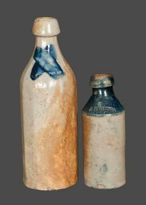 Lot of Two: Decorated Stoneware Advertising Bottles