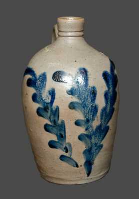 Very Rare Small-Sized Baltimore, MD Stoneware Jug with Cobalt Foliate Decoration, circa 1835