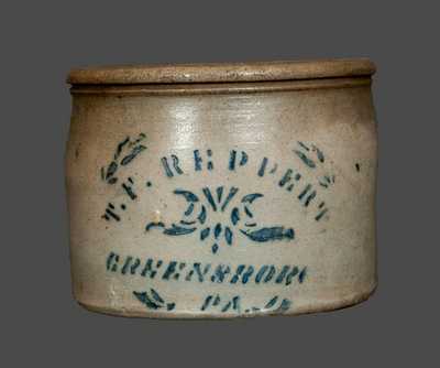 T. F. REPPERT / GREENSBORO, PA Stoneware Cake Crock