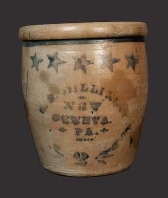 L. B. DILLINER / NEW GENEVA, PA Stoneware Cream Jar with Stars