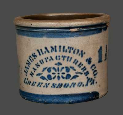 JAMES HAMILTON & CO. / GREENSBORO, PA Stoneware Cake Crock