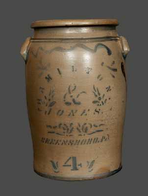 HAMILTON & JONES / GREENSBORO, PA Four-Gallon Stoneware Crock